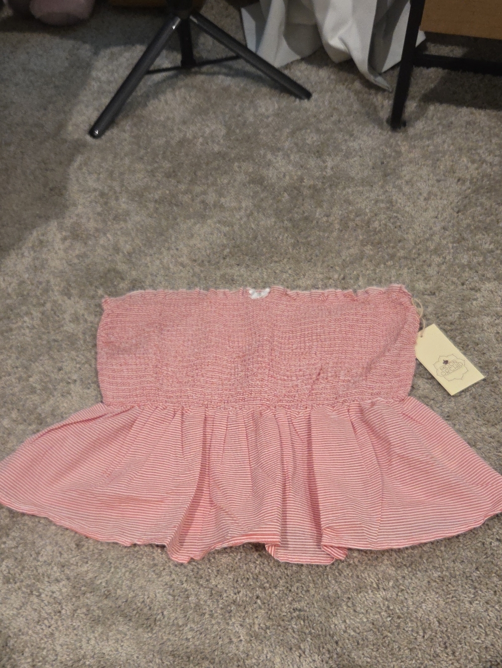 Girls Pink Smocked Peplum Skirt - Brand